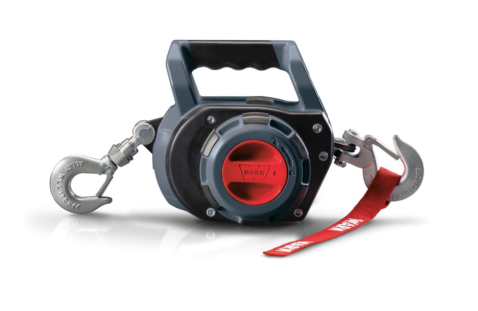 warn drill winch side