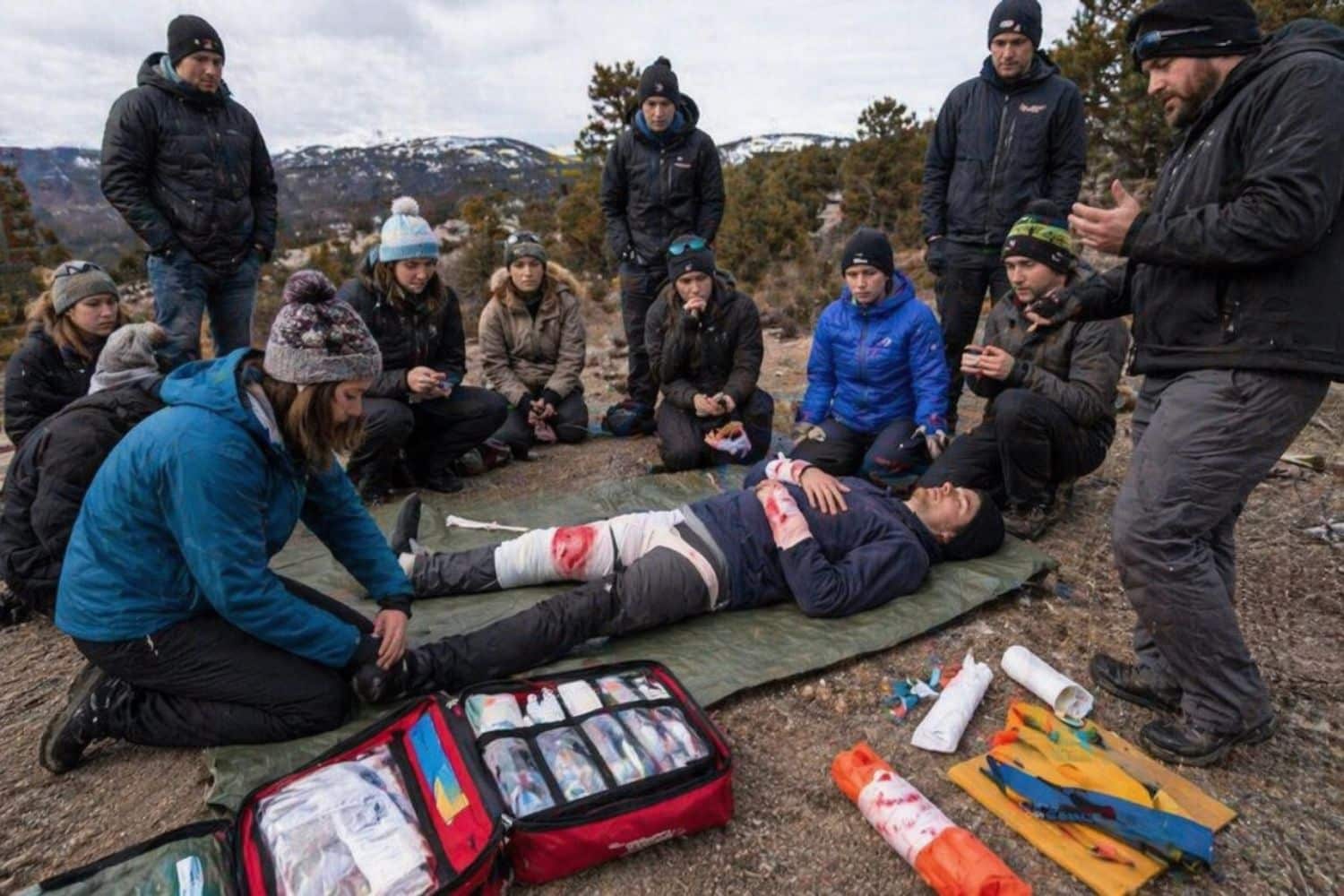 Simulation de secourisme en sentier